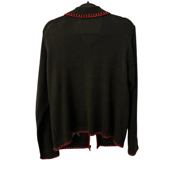 Christmas Holiday Sweater BP Designs Sm Ramie Blend Cardigan Teacher Winter Xmas - Picture 10 of 10